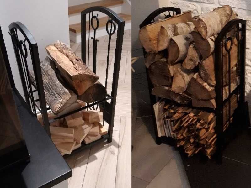Metalowy Kosz Na Drewno Kominkowe Ze Stojakiem I Akcesoriami Kominek