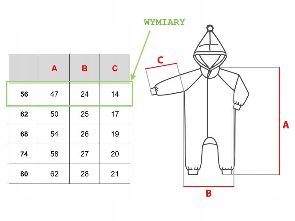 Kombinezon niemowlęcy dresowy wiosna/jesień, rozmiar 56, CiuchCiuch