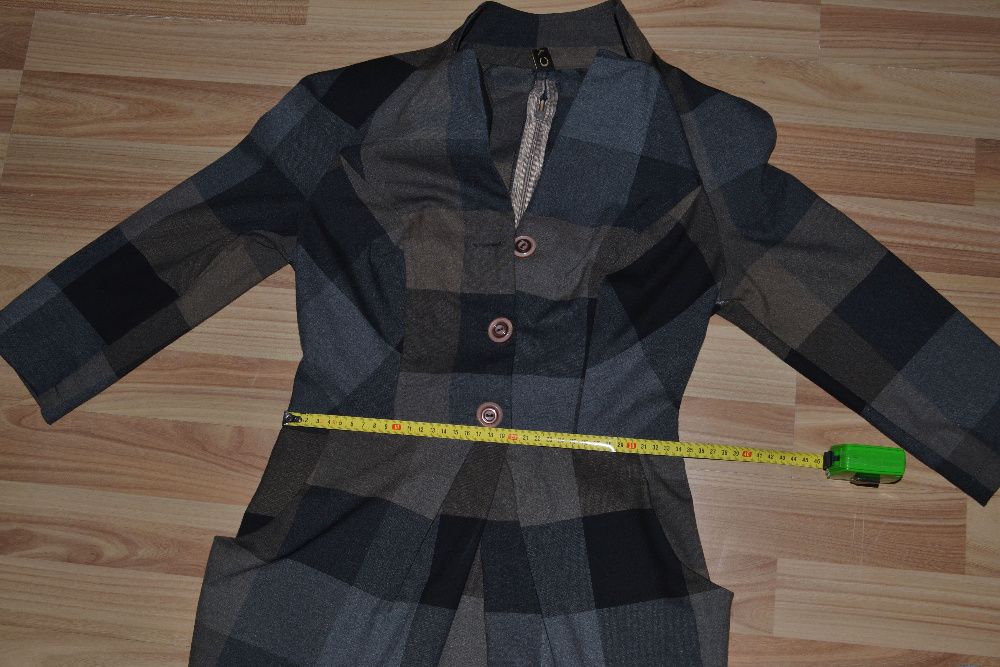 Sukienka elegancka biurowa krata kratkę S XS 34 36