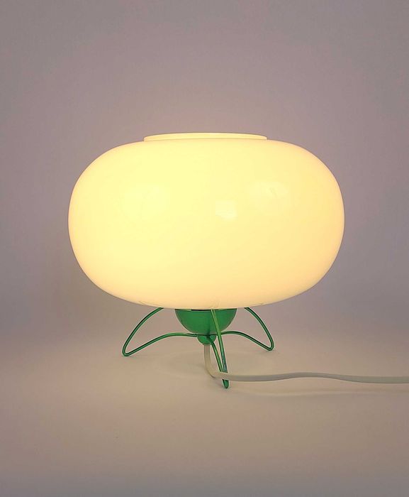 Lampa zielona UFO space age  PRL retro art deco vintage