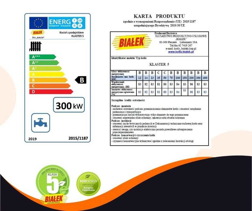 Kocioł Piec z podajnkiem na ekogroszek 300kW HALA - 4000m2 PRODUCENT