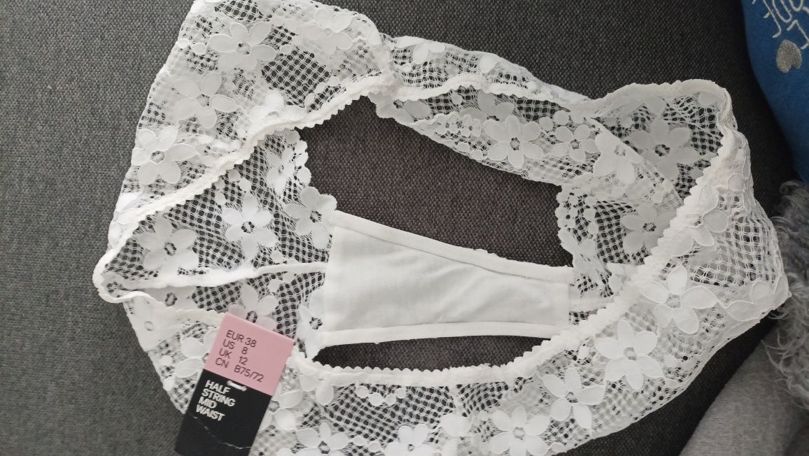Majtki figi z koronki h&m