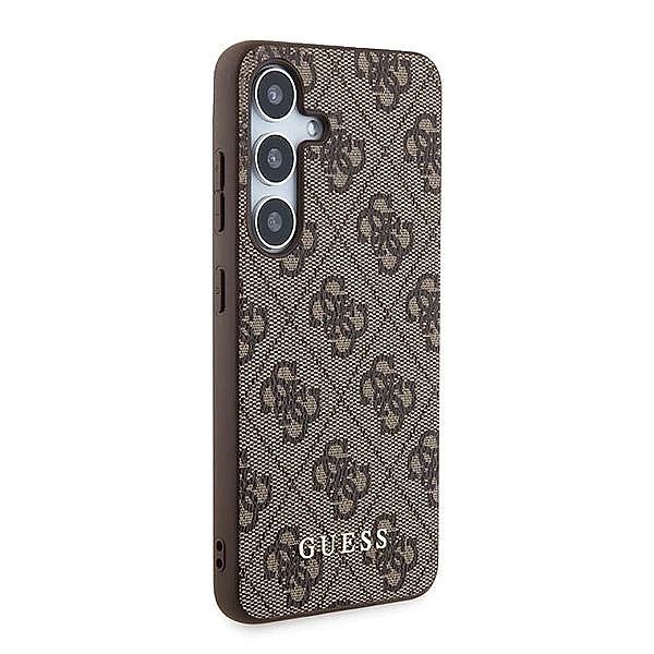 Etui Guess 4G Metal Gold Logo na Samsung Galaxy S24 - brązowe