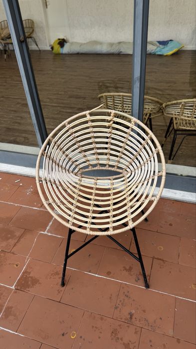 Cadeira de Exterior em Rattan Natural