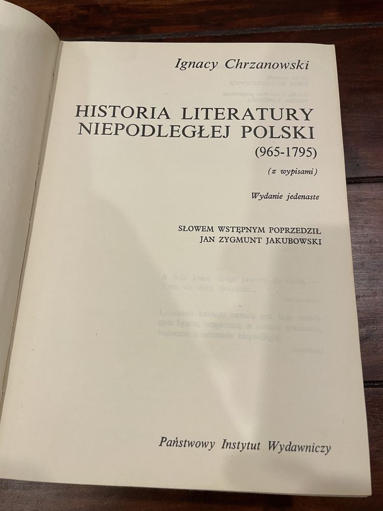 Ignacy Chrzanowski - Historia literatury niepodleglej Polski