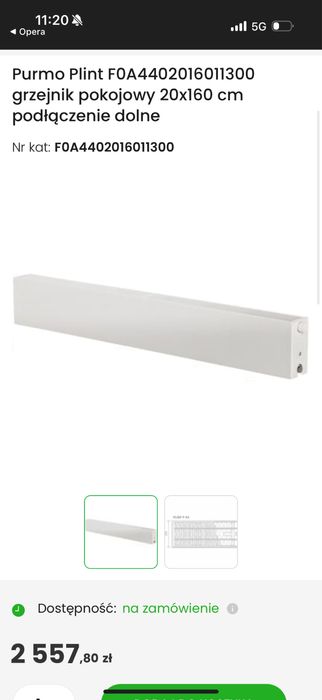 Grzejnik purmo płytowy 160x20 komplet / nieużywany