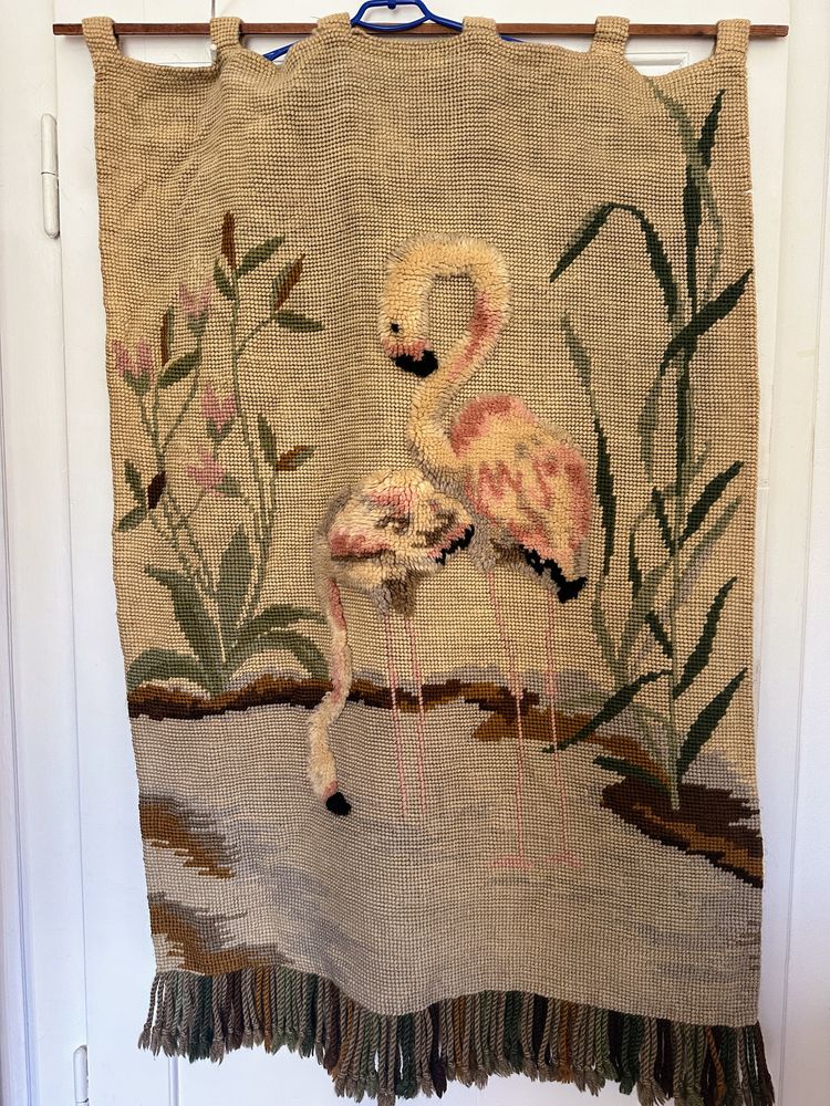 Gobelin, kilim flamingi 140x90. Minimum 40 letni.