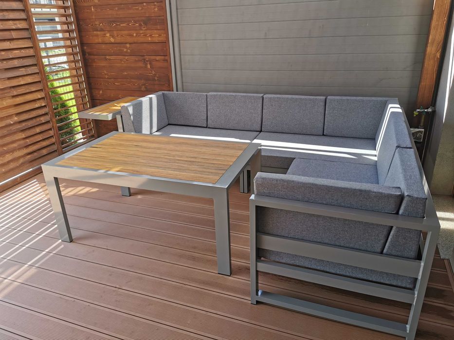 Aluminiowe meble tarasowe ogrodowe nowoczesne gruby profil