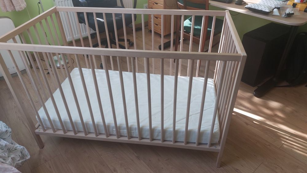 OKAZJA łóżeczko IKEA Sniglar plus materac i pościel