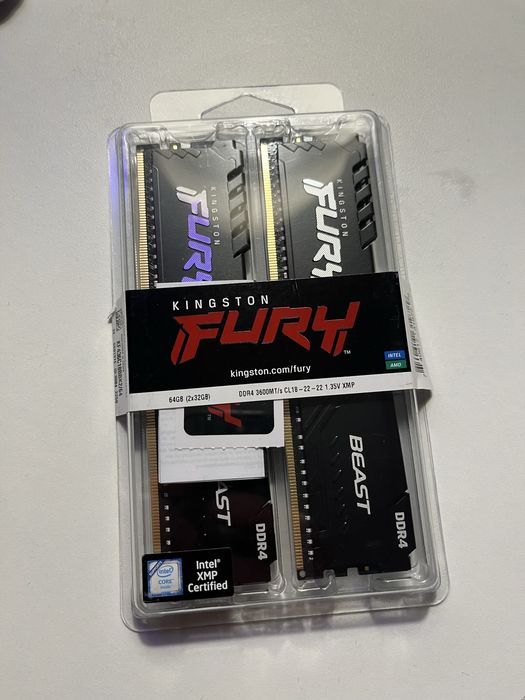 Kingston FURY 64GB (2x32GB) 3600MHz CL18 Beast Black