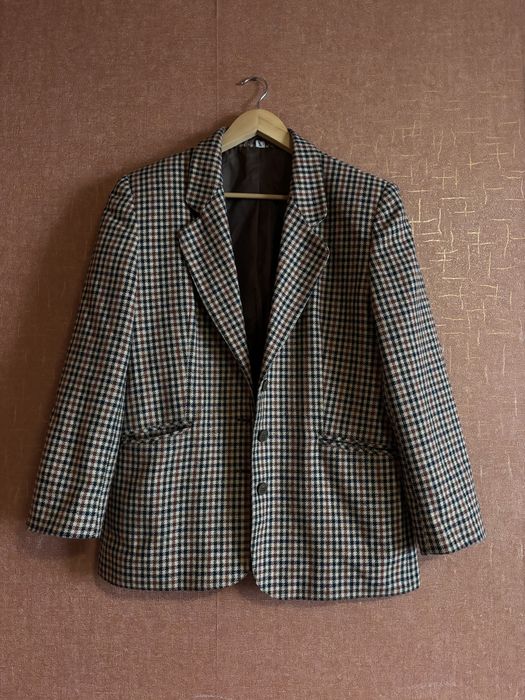 Вінтажний піджак жакет гусяча лапка оверсайз