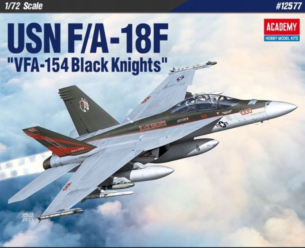 Academy 12577 samolot USN F/A-18F VFA-154 Black Knights model 1/72
