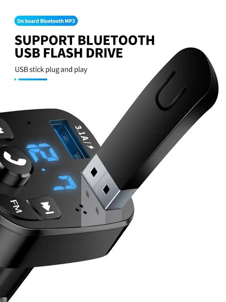 Transmissor FM leitor USB Bluetooth carregador USB isqueiro carro NOVO