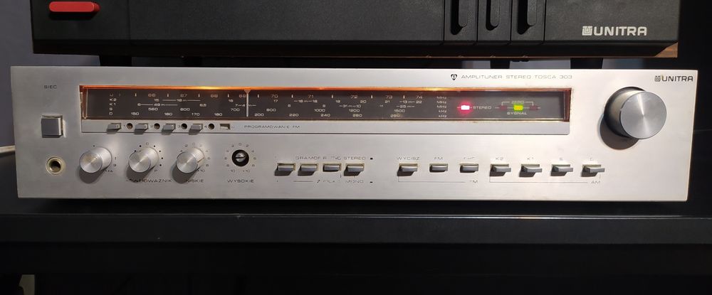 Amplituner Unitra Tosca 303, pierwszy właściciel, przestrojone radio