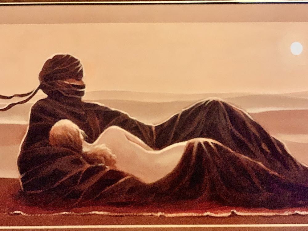 Картина «В пустелі бедуін з дівчиною»