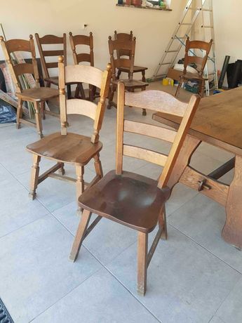 Drewniane krzesła, dębowe krzesła 8 sztuk zestaw