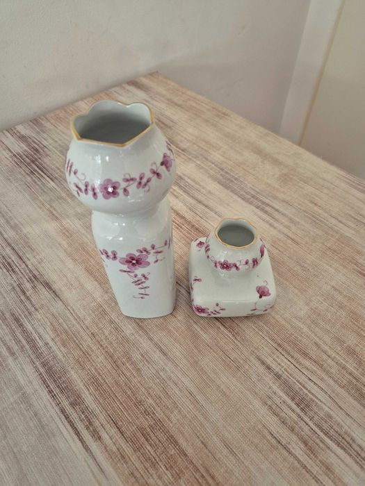 Porcelanowy wazon ze świecznikiem.Fine Lichte China GDR