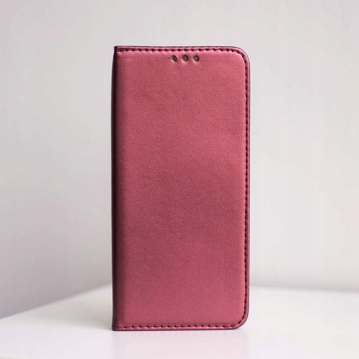 Etui Z Klapką Zamykane Magnetic Do Motorola Edge 50 Neo Burgundowe