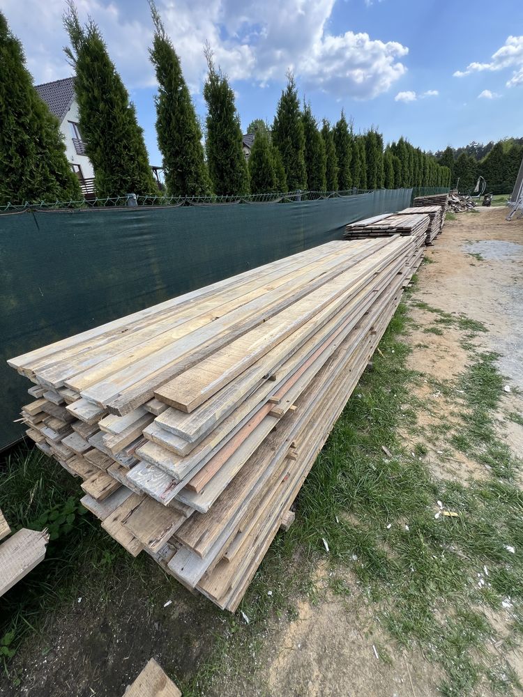 Sprzedam deski po jednej budowie - 9m3 - oczyszczone