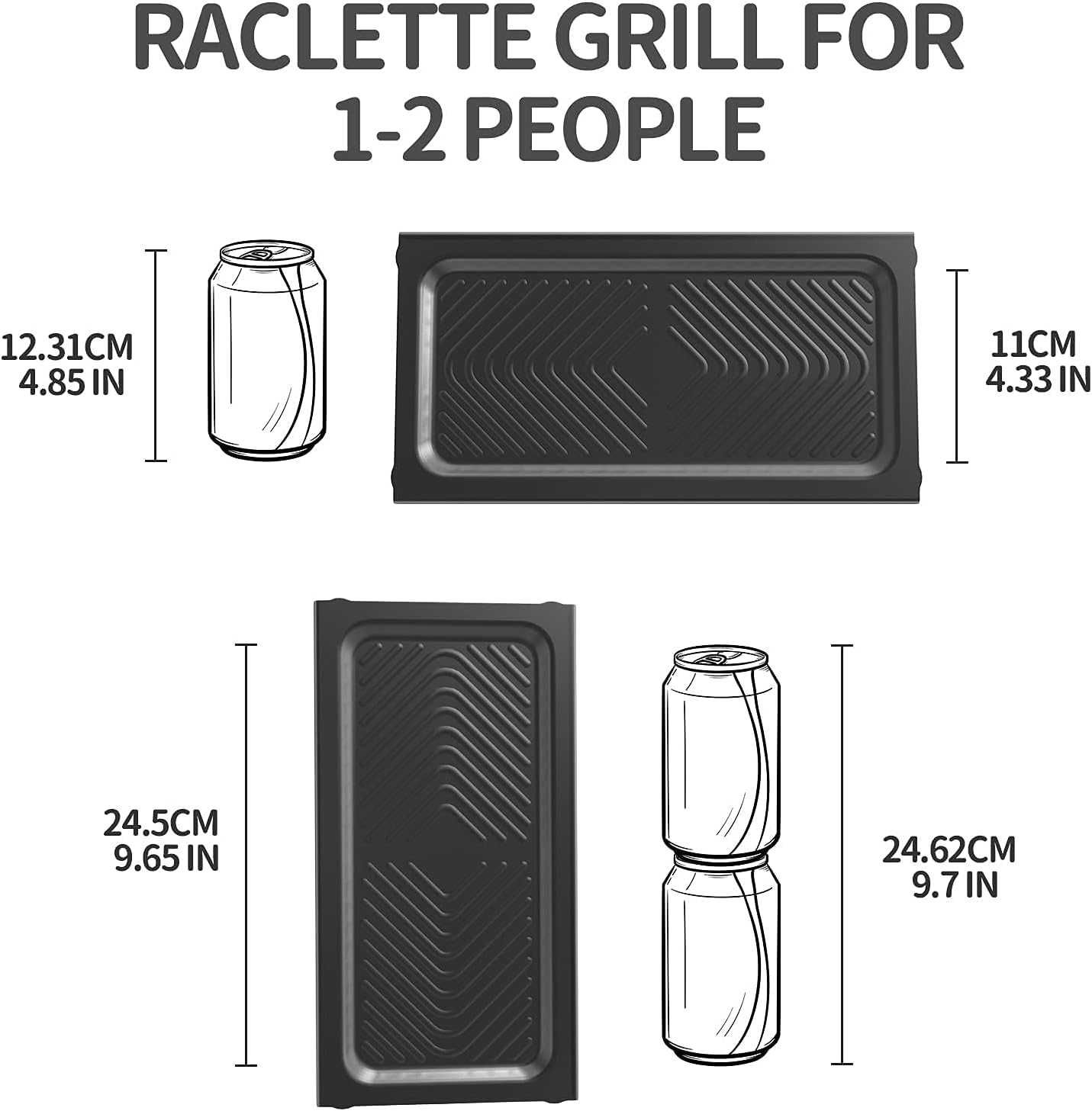 Raclette grill elektryczny HengBO SC-508-3 czarny 700 W