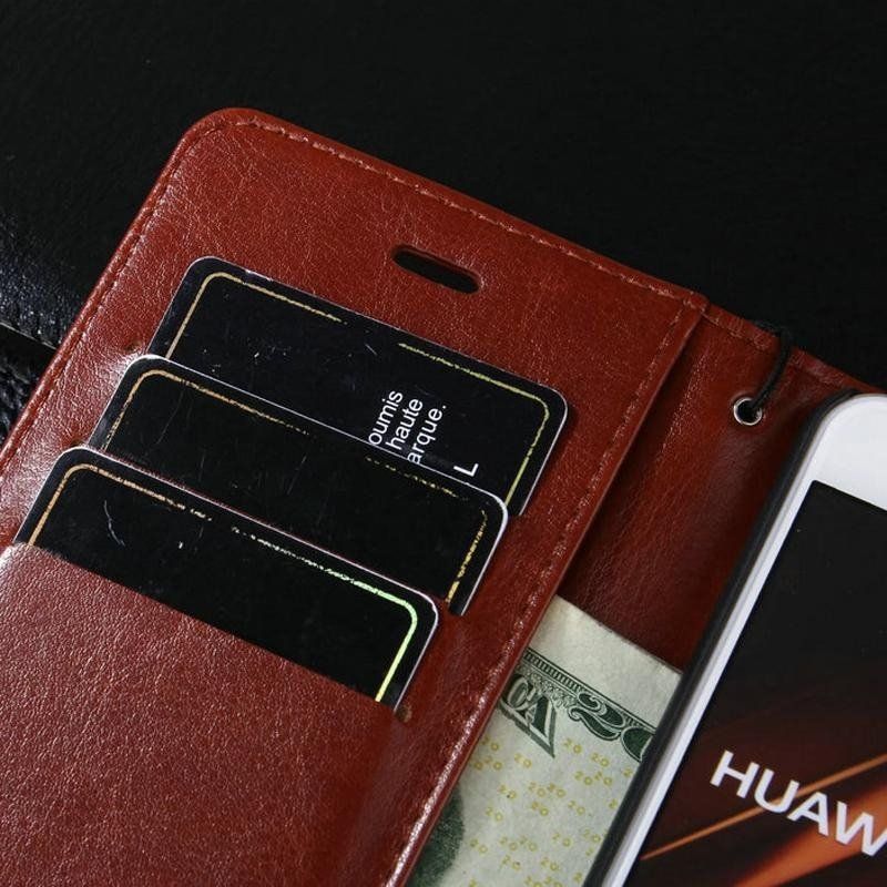 Futerał Wallet Case - Huawei P10 Lite - Etui Book Case (Brązowe)