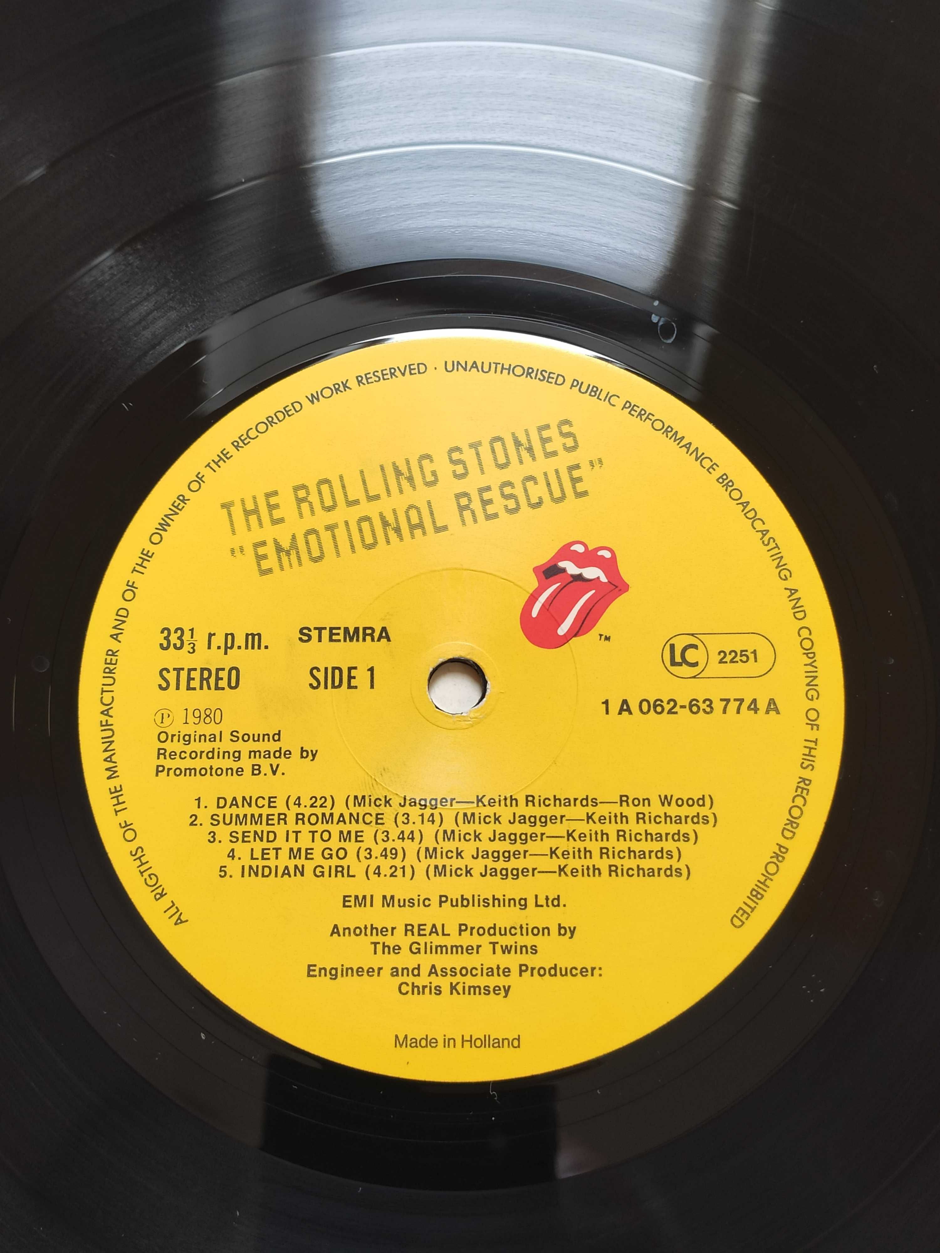 The Rolling Stones LP Emotional Rescue, 1. wyd. hol. 1980, winyl