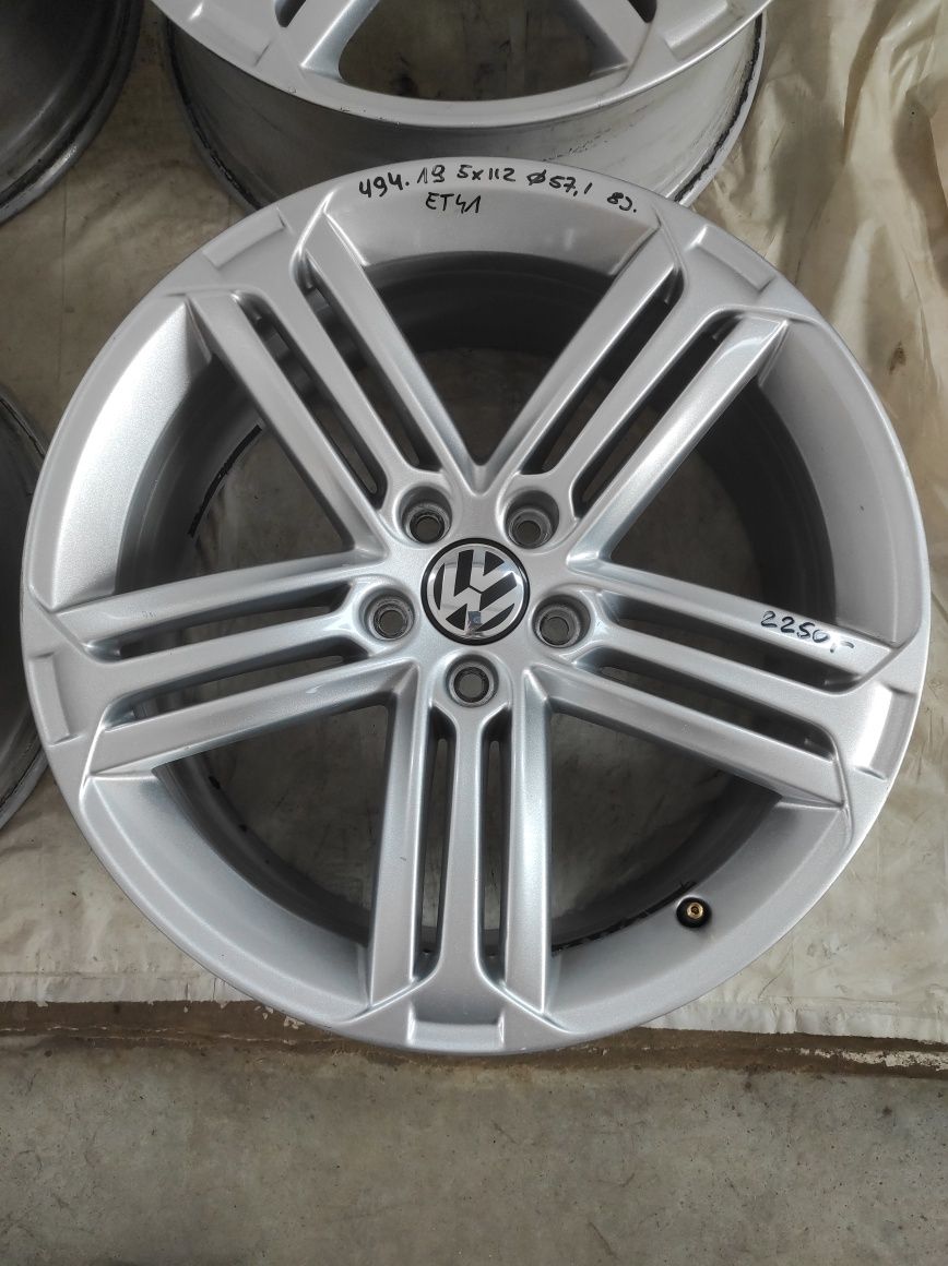 494 Felgi aluminiowe ORYGINAŁ VW Volkswagen R 19 5x112 otwór 57,1