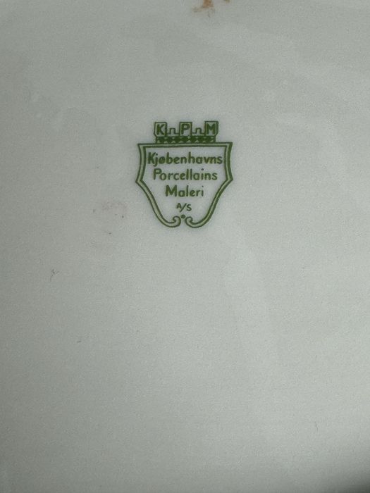 Patera liść Kjøbenhavns Maleri KPM Ivory kolorowe kwiaty B41/81912