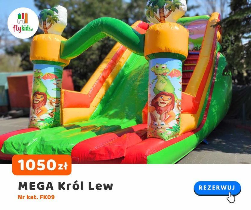 Zjeżdżalnia Dmuchaniec Duży wysoki na 6metrów Król Lew PREMIUM