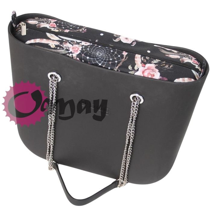 Czarny organizer do OBAG STANDARD łapacz 2kieszenie wkład wnętrze OMAY