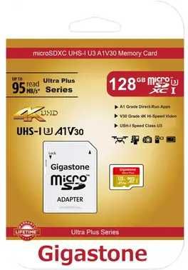 Карта пам'яті GIGASTONE MicroSDXC UHS-1 U3 128GB Professional