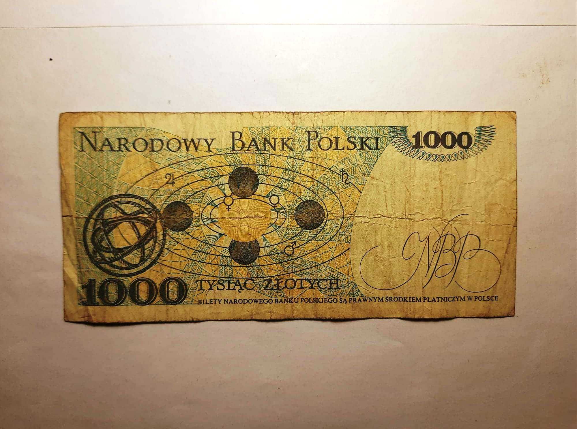 Banknot PRL – 100 zł, 500 zł, 1000 zł, vintage design, PRL, retro