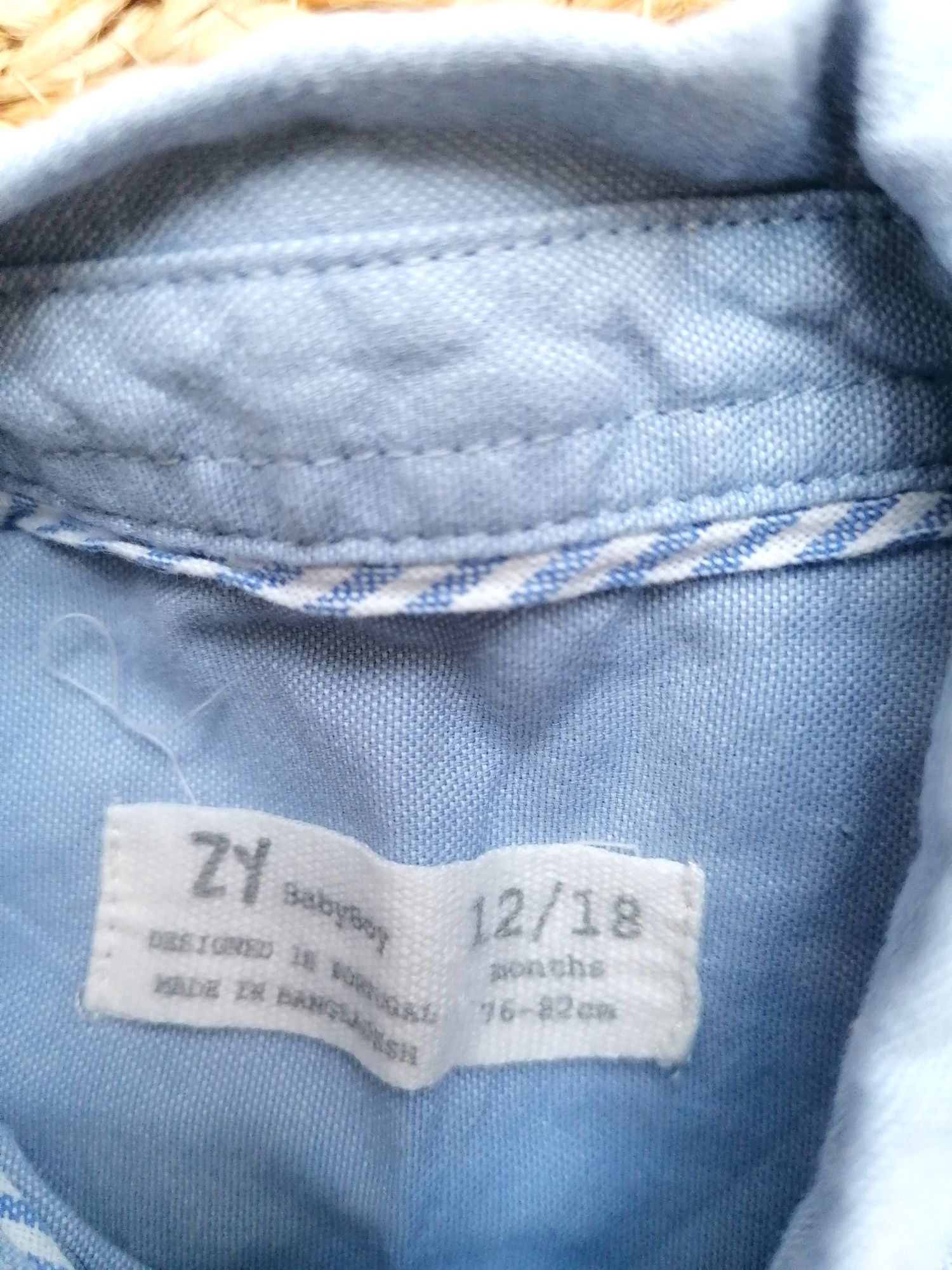 Camisa Azul de Manga Comprida de Bebé