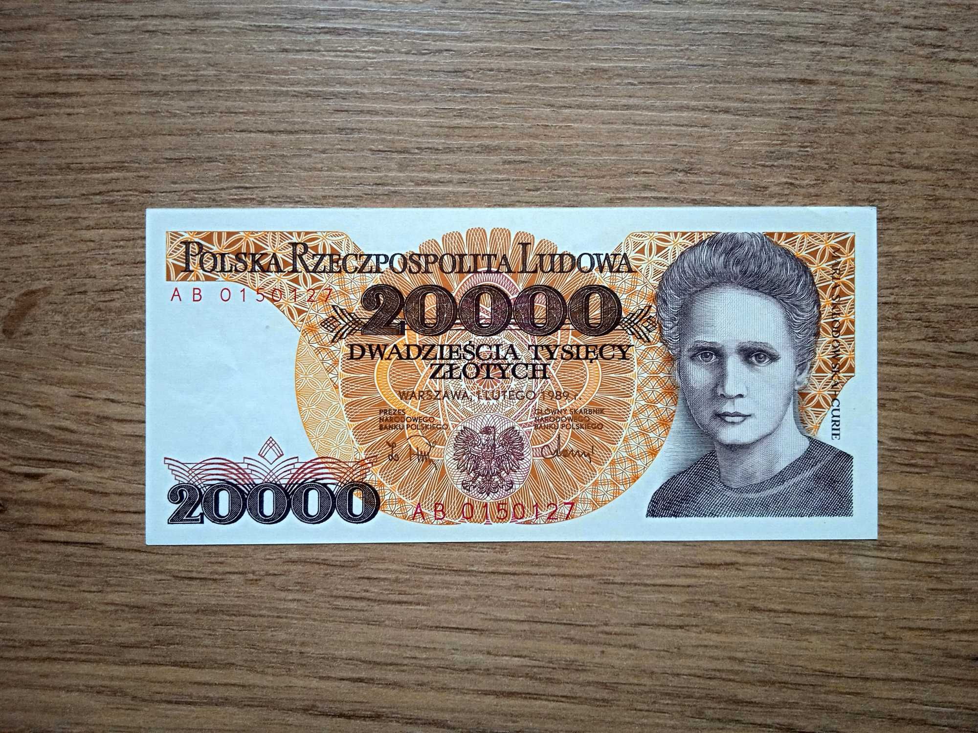 20000 zł 1989  AB   st.1 UNC-