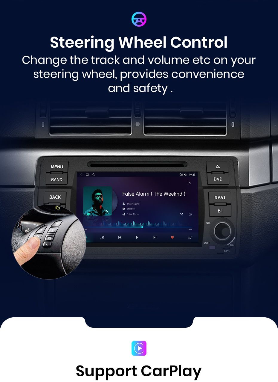 Rádio 7" BMW E46 Rover 75 MG Zt Android Auto Carplay GPS WiFi 2/32GB
