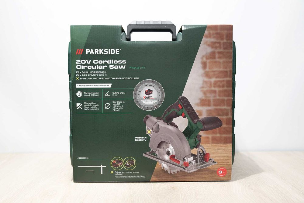 Акумуляторна циркулярна пила PARKSIDE PHKSA 20-Li C4 / паркетка