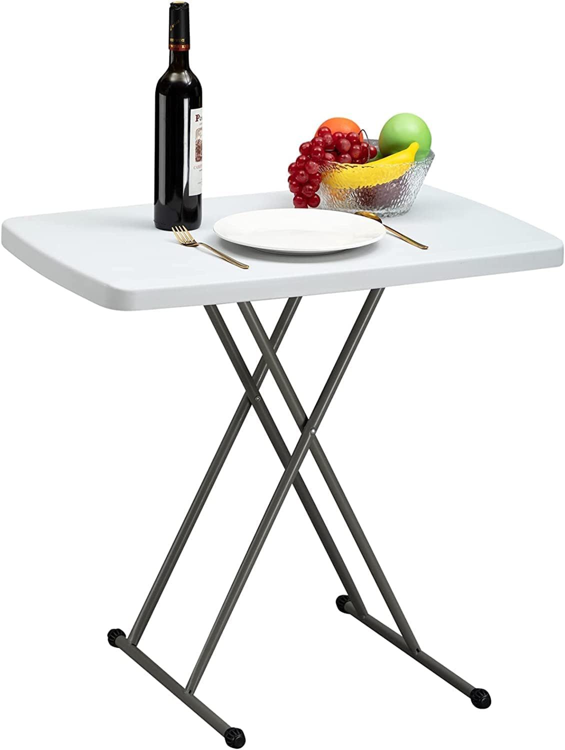 Składany stół 76 cm, stół piknikowy HollyHOME z regulacją wysokości