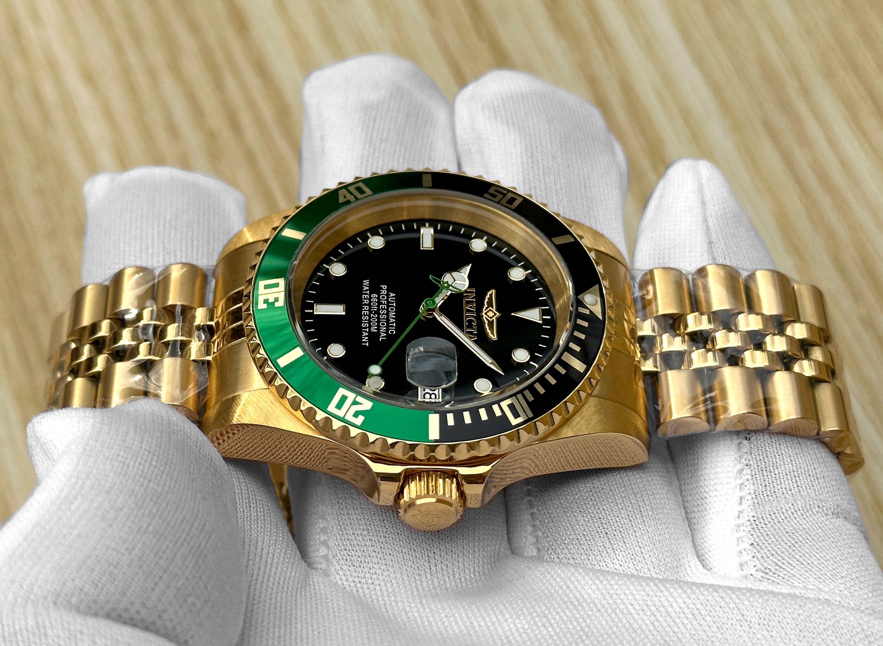 Часы Invicta 29184 Pro Diver Automatic 42 мм. Gold Green 200 MT