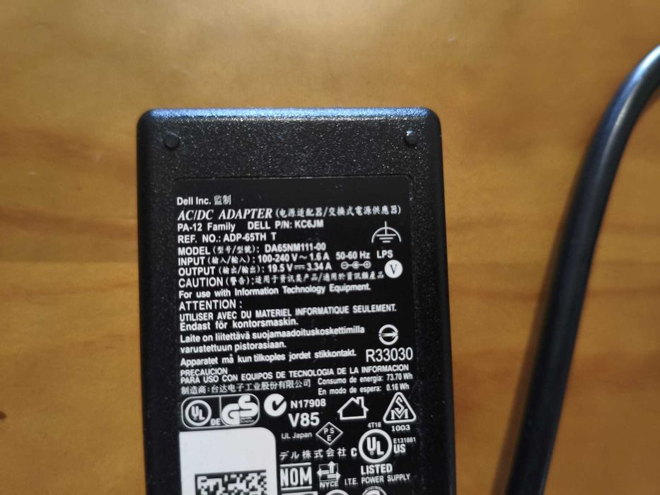 Carregador Portátil Dell / com cabo alimentação
