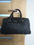 COACH VINTAGE oryginalna skóra płótno logowane torebka shopper kuferek