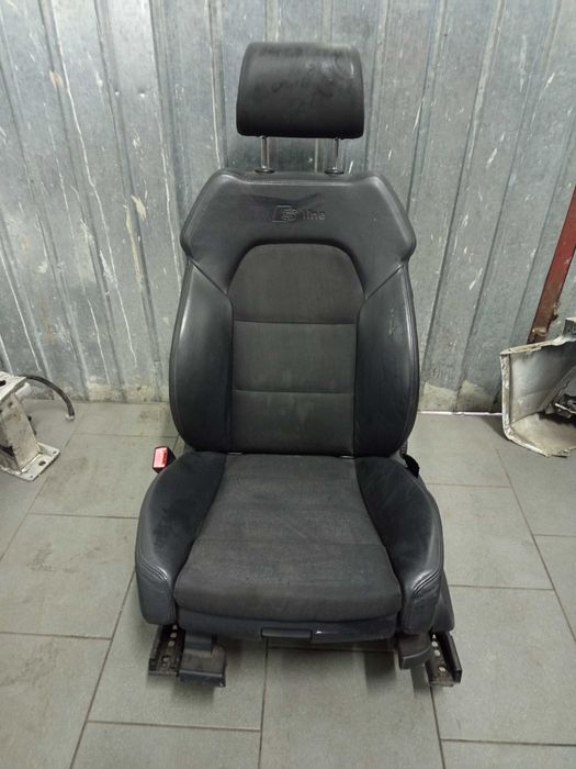 Fotel Lewy Kierowcy S-LINE Audi A4 B7 , Pół Skóra