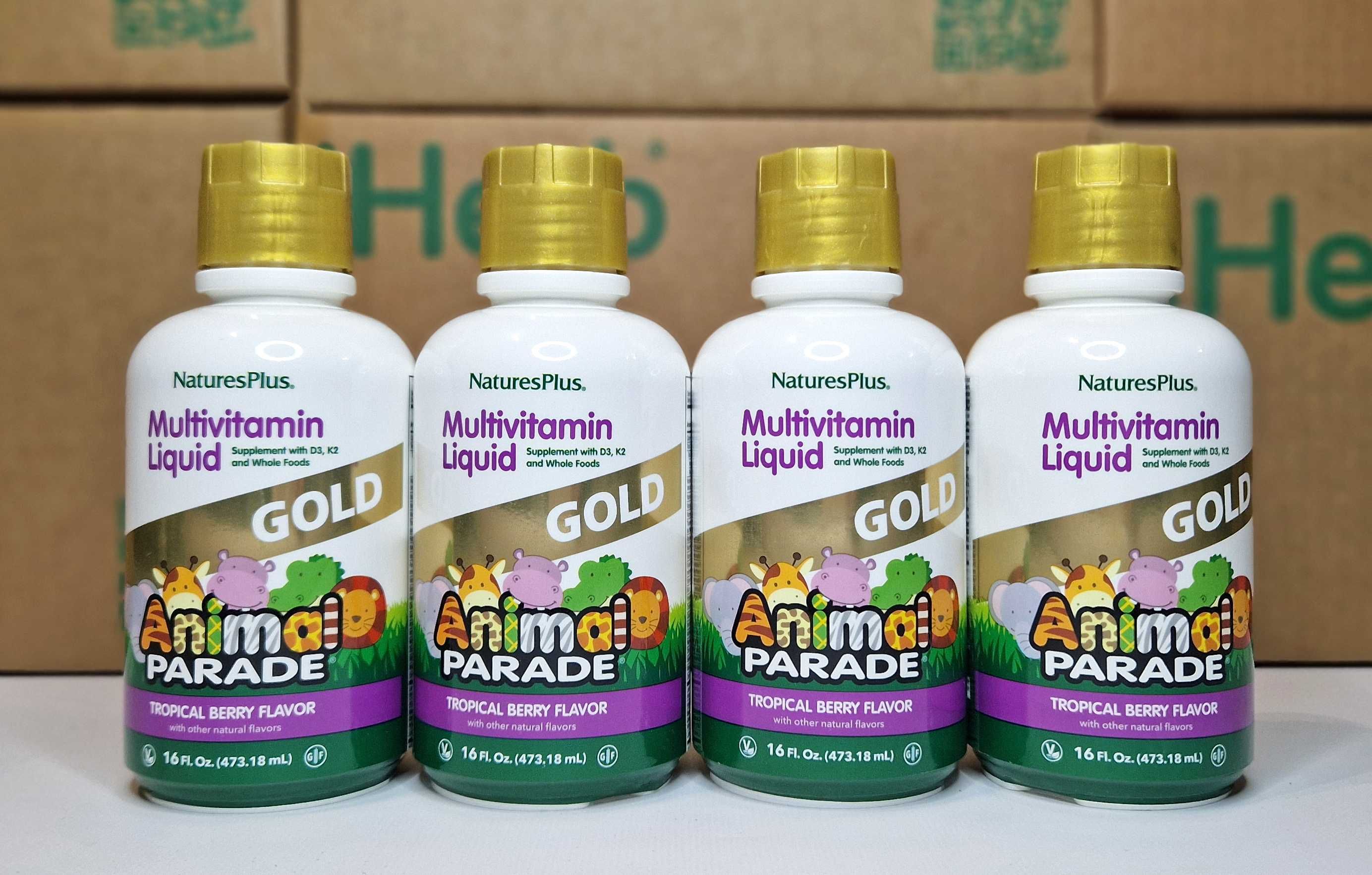 NaturesPlus Animal Parade Gold, рідкі мультивітаміни для дітей, 473 мл