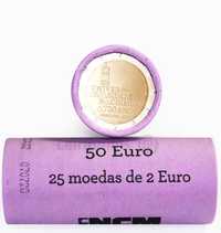 Rolos de 25 moedas comemorativas de 2 euros Portugal Malta Luxemburgo