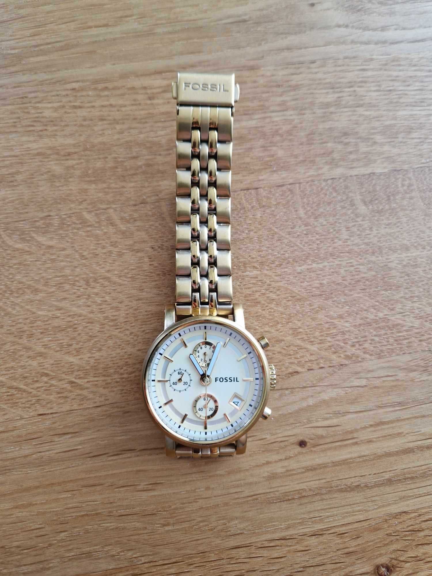 Złoty zegarek Fossil Gold Boyfriend ES2197