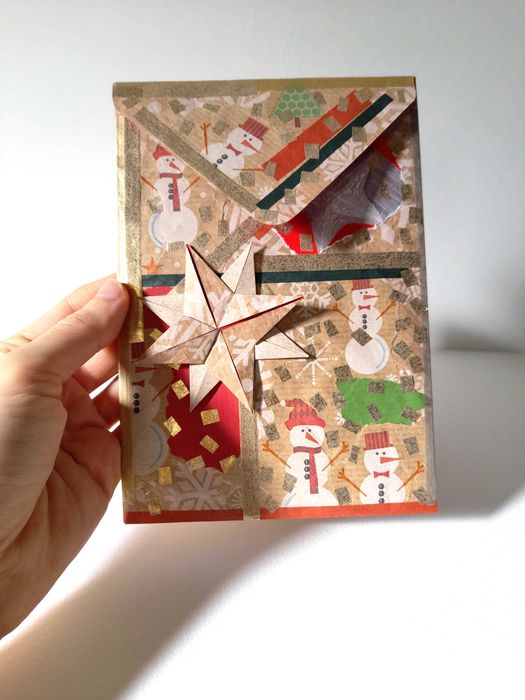 Envelope Rústico de Natal e Cartão em Branco