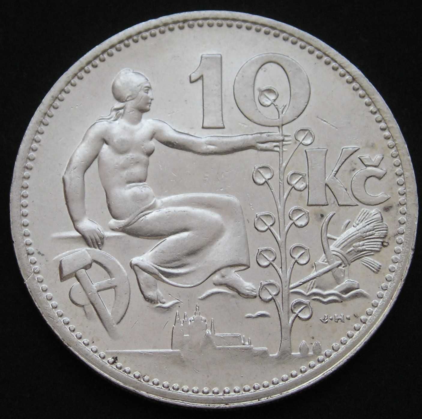 Czechosłowacja 10 koron 1931 - srebro - stan 2