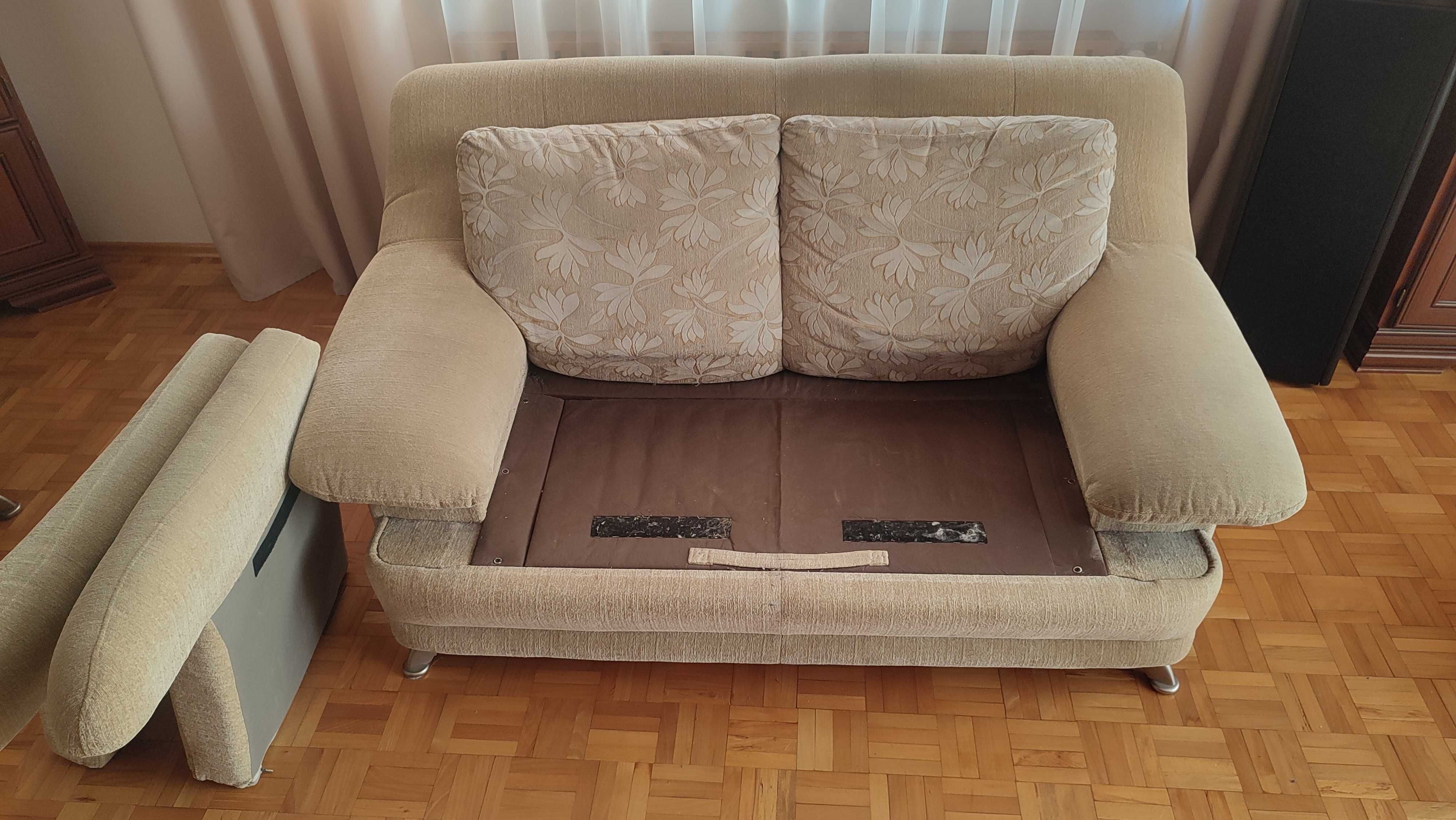 Wypoczynek 3+2+1+pufa z funkcją spania i schowkiem