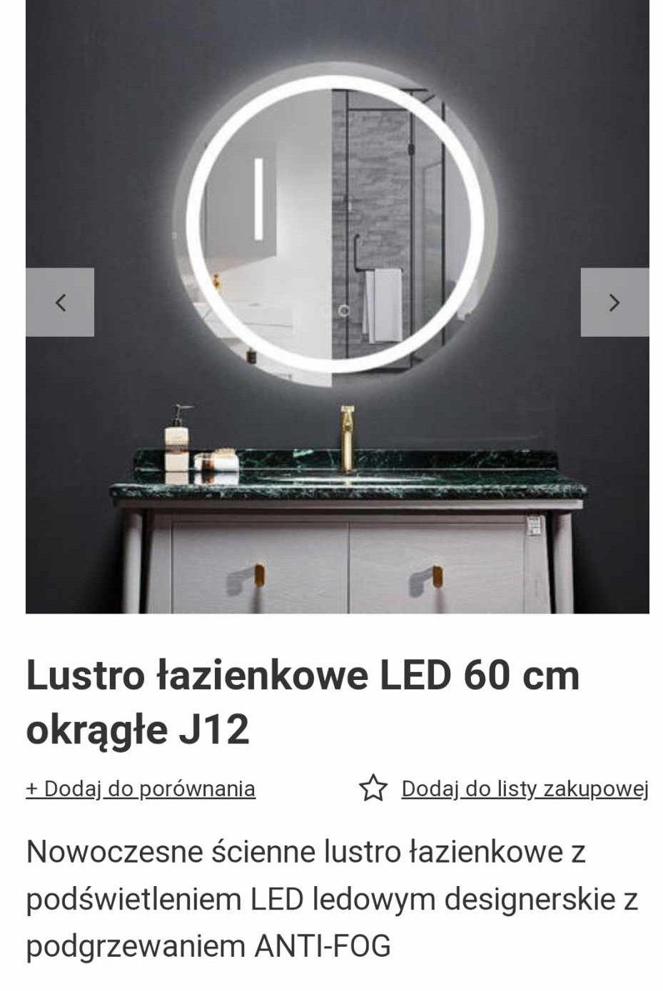 Lustro Okrągłe 60 LED