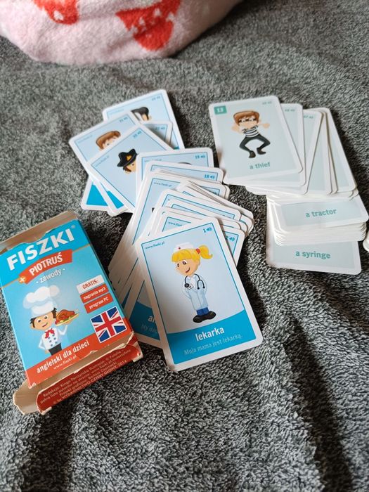Fiszki + Piotruś zawody Angielski dla dzieci