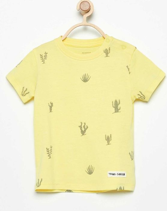 Żółta bawełniana bluzka T-shirt Reserved Nowy z metką rozmiar 80